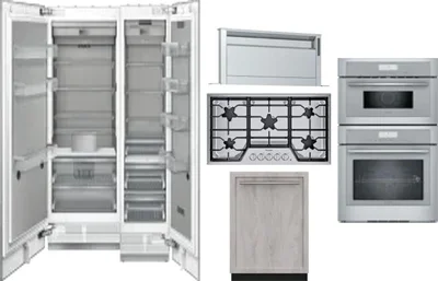 6 Piece Package Includes Refrigerator, Freezer, Cooktop, Wall Oven, Hood And Dishwasher