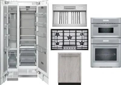 6 Piece Package Includes Refrigerator, Freezer, Cooktop, Wall Oven, Hood And Dishwasher
