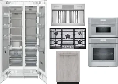 6 Piece Package Includes Refrigerator, Freezer, Cooktop, Wall Oven, Hood And Dishwasher