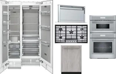 6 Piece Package Includes Refrigerator, Freezer, Cooktop, Wall Oven, Hood And Dishwasher