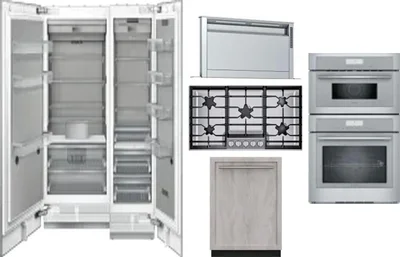 6 Piece Package Includes Refrigerator, Freezer, Cooktop, Wall Oven, Hood And Dishwasher