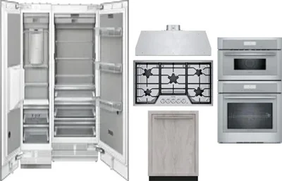 6 Piece Package Includes Refrigerator, Freezer, Cooktop, Wall Oven, Hood And Dishwasher