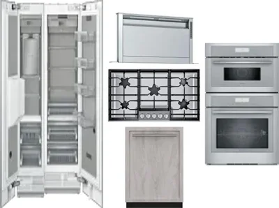 6 Piece Package Includes Refrigerator, Freezer, Cooktop, Wall Oven, Hood And Dishwasher