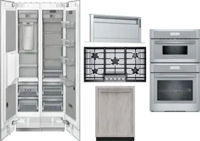 6 Piece Package Includes Refrigerator, Freezer, Cooktop, Wall Oven, Hood And Dishwasher