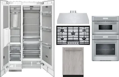 6 Piece Package Includes Refrigerator, Freezer, Cooktop, Wall Oven, Hood And Dishwasher