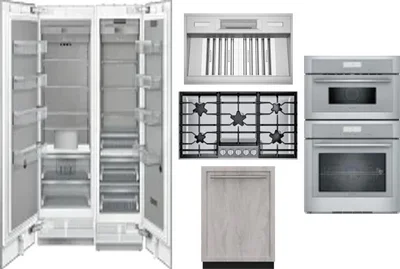 6 Piece Package Includes Refrigerator, Freezer, Cooktop, Wall Oven, Hood And Dishwasher
