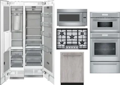 6 Piece Package Includes Refrigerator, Freezer, Cooktop, Wall Oven, Microwave And Dishwasher