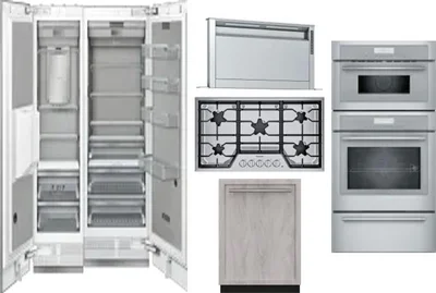 6 Piece Package Includes Refrigerator, Freezer, Cooktop, Wall Oven, Hood And Dishwasher