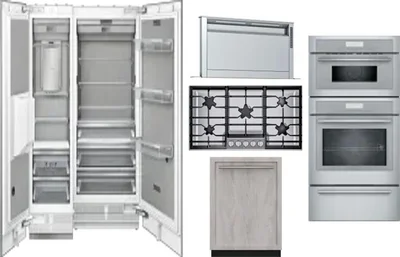 6 Piece Package Includes Refrigerator, Freezer, Cooktop, Wall Oven, Hood And Dishwasher