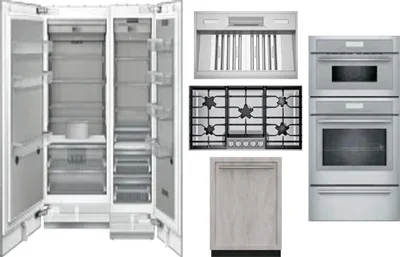 6 Piece Package Includes Refrigerator, Freezer, Cooktop, Wall Oven, Hood And Dishwasher