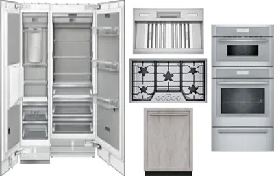 6 Piece Package Includes Refrigerator, Freezer, Cooktop, Wall Oven, Hood And Dishwasher