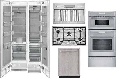 6 Piece Package Includes Refrigerator, Freezer, Cooktop, Wall Oven, Hood And Dishwasher