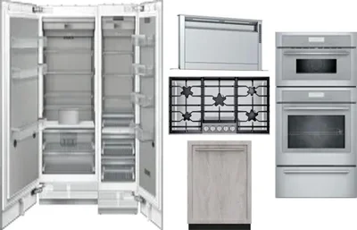 6 Piece Package Includes Refrigerator, Freezer, Cooktop, Wall Oven, Hood And Dishwasher