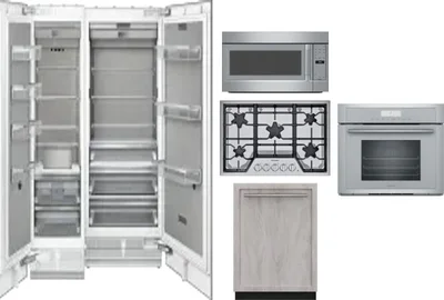 6 Piece Package Includes Refrigerator, Freezer, Cooktop, Wall Oven, Microwave And Dishwasher