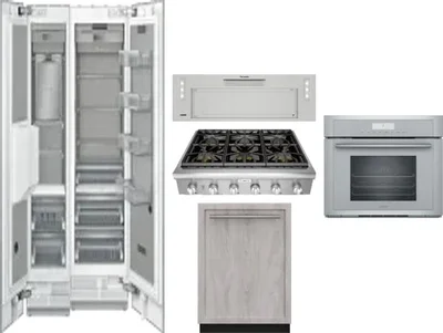 6 Piece Package Includes Refrigerator, Freezer, Cooktop, Wall Oven, Hood And Dishwasher