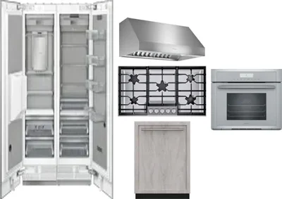 6 Piece Package Includes Refrigerator, Freezer, Cooktop, Wall Oven, Hood And Dishwasher
