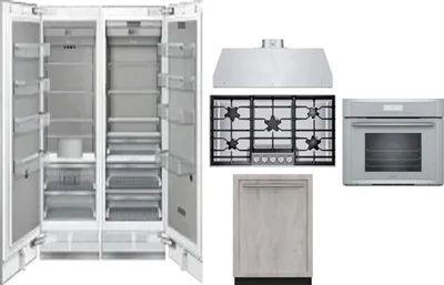 6 Piece Package Includes Refrigerator, Freezer, Cooktop, Wall Oven, Hood And Dishwasher