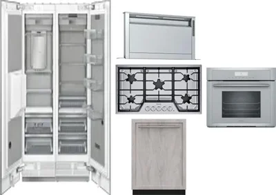 6 Piece Package Includes Refrigerator, Freezer, Cooktop, Wall Oven, Hood And Dishwasher