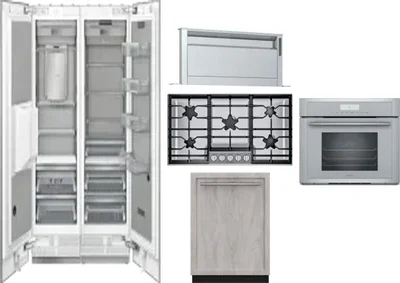 6 Piece Package Includes Refrigerator, Freezer, Cooktop, Wall Oven, Hood And Dishwasher