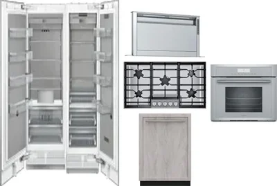 6 Piece Package Includes Refrigerator, Freezer, Cooktop, Wall Oven, Hood And Dishwasher