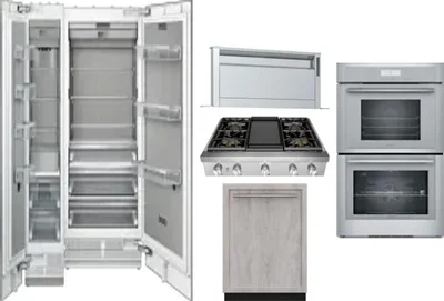 6 Piece Package Includes Refrigerator, Freezer, Cooktop, Wall Oven, Hood And Dishwasher