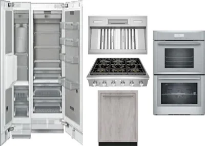 6 Piece Package Includes Refrigerator, Freezer, Cooktop, Wall Oven, Hood And Dishwasher