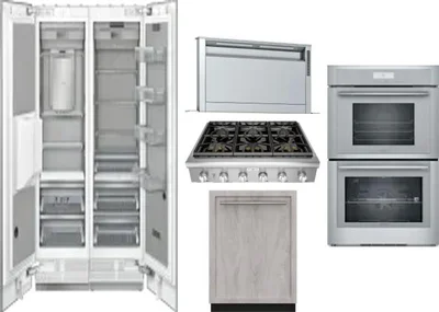 6 Piece Package Includes Refrigerator, Freezer, Cooktop, Wall Oven, Hood And Dishwasher