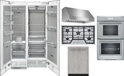 6 Piece Package Includes Refrigerator, Freezer, Cooktop, Wall Oven, Hood And Dishwasher