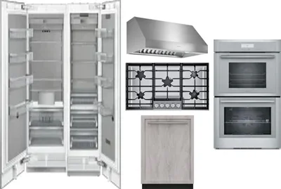 6 Piece Package Includes Refrigerator, Freezer, Cooktop, Wall Oven, Hood And Dishwasher