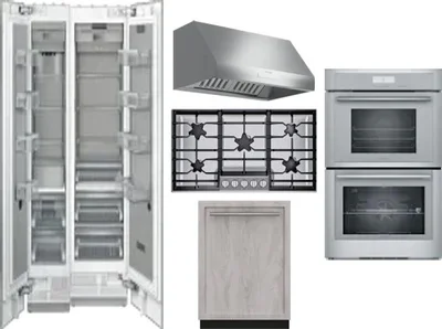 6 Piece Package Includes Refrigerator, Freezer, Cooktop, Wall Oven, Hood And Dishwasher