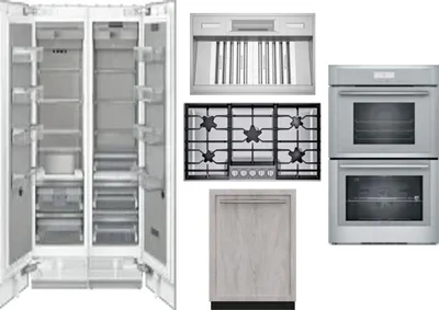 6 Piece Package Includes Refrigerator, Freezer, Cooktop, Wall Oven, Hood And Dishwasher