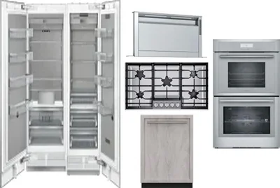 6 Piece Package Includes Refrigerator, Freezer, Cooktop, Wall Oven, Hood And Dishwasher