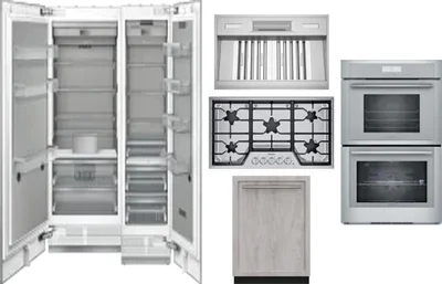 6 Piece Package Includes Refrigerator, Freezer, Cooktop, Wall Oven, Hood And Dishwasher