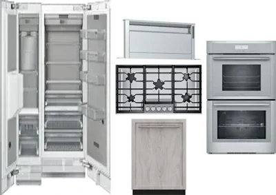 6 Piece Package Includes Refrigerator, Freezer, Cooktop, Wall Oven, Hood And Dishwasher