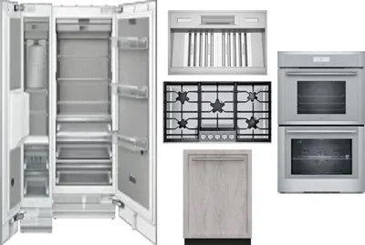 6 Piece Package Includes Refrigerator, Freezer, Cooktop, Wall Oven, Hood And Dishwasher