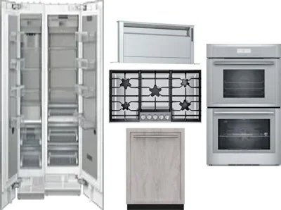 6 Piece Package Includes Refrigerator, Freezer, Cooktop, Wall Oven, Hood And Dishwasher