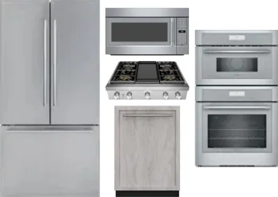 5 Piece Package Includes Refrigerator, Cooktop, Wall Oven, Microwave And Dishwasher