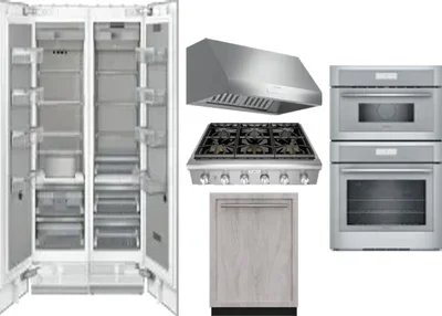 6 Piece Package Includes Refrigerator, Freezer, Cooktop, Wall Oven, Hood And Dishwasher