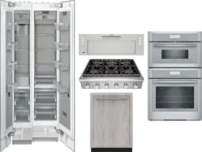 6 Piece Package Includes Refrigerator, Freezer, Cooktop, Wall Oven, Hood And Dishwasher