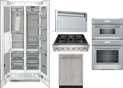 6 Piece Package Includes Refrigerator, Freezer, Cooktop, Wall Oven, Hood And Dishwasher