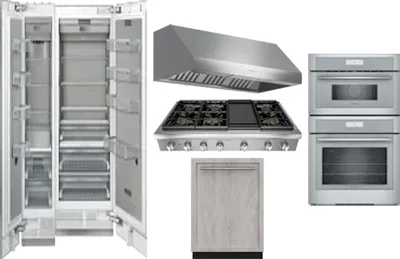 6 Piece Package Includes Refrigerator, Freezer, Cooktop, Wall Oven, Hood And Dishwasher