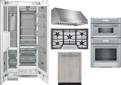 6 Piece Package Includes Refrigerator, Freezer, Cooktop, Wall Oven, Hood And Dishwasher