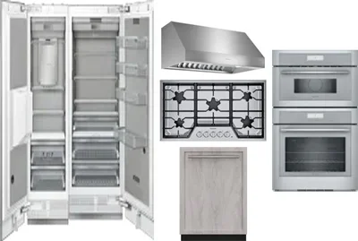 6 Piece Package Includes Refrigerator, Freezer, Cooktop, Wall Oven, Hood And Dishwasher