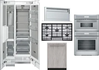 6 Piece Package Includes Refrigerator, Freezer, Cooktop, Wall Oven, Hood And Dishwasher