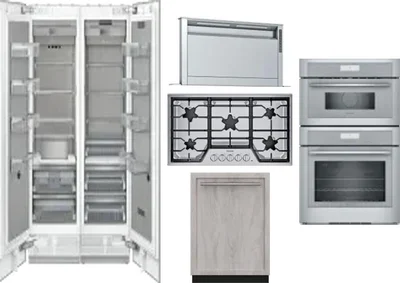 6 Piece Package Includes Refrigerator, Freezer, Cooktop, Wall Oven, Hood And Dishwasher