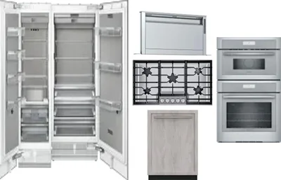 6 Piece Package Includes Refrigerator, Freezer, Cooktop, Wall Oven, Hood And Dishwasher