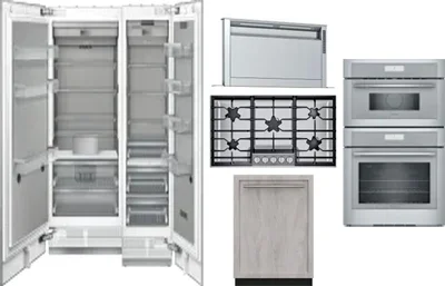 6 Piece Package Includes Refrigerator, Freezer, Cooktop, Wall Oven, Hood And Dishwasher