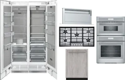6 Piece Package Includes Refrigerator, Freezer, Cooktop, Wall Oven, Hood And Dishwasher