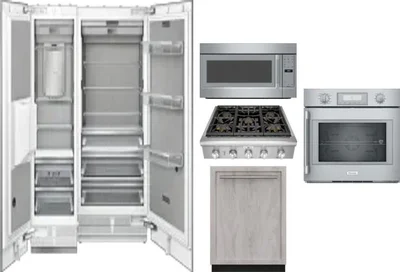 6 Piece Package Includes Refrigerator, Freezer, Cooktop, Wall Oven, Microwave And Dishwasher