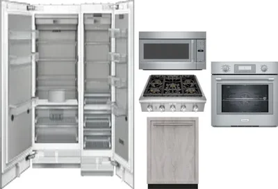 6 Piece Package Includes Refrigerator, Freezer, Cooktop, Wall Oven, Microwave And Dishwasher